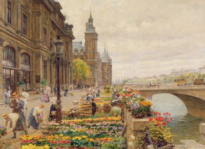 巴黎花卉市场 作者 Marie Francois Firmin Girard